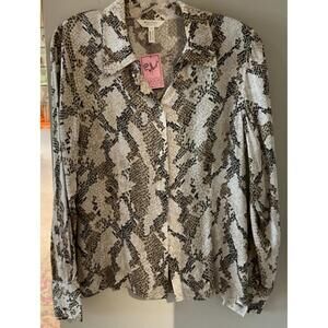 NEW PART TWO women's snake print blouse in beige